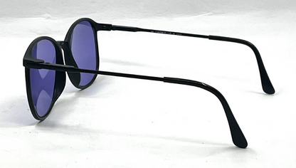 Polaris Carbon 22 Vintage Sunglasses Black-New Purple Custom Lenses France-Unworn