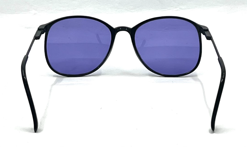 Polaris Carbon 22 Vintage Sunglasses Black-New Purple Custom Lenses France-Unworn