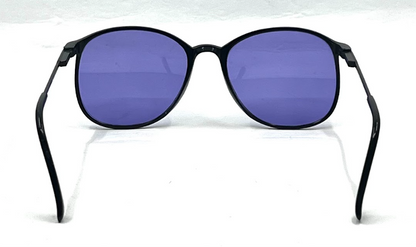 Polaris Carbon 22 Vintage Sunglasses Black-New Purple Custom Lenses France-Unworn