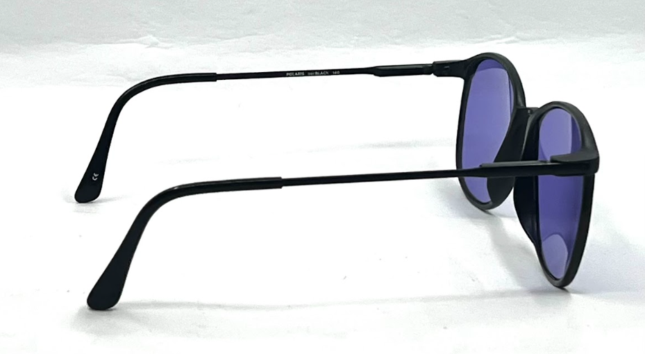 Polaris Carbon 22 Vintage Sunglasses Black-New Purple Custom Lenses France-Unworn