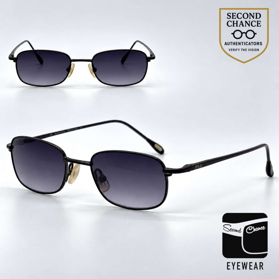 Polo Ralph Lauren 368 Black Gunmetal Sunglasses-Custom Black Gradient Lenses-Unworn