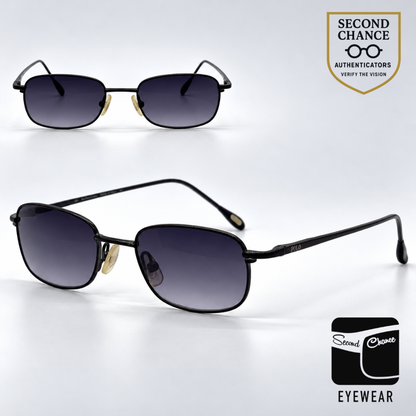 Polo Ralph Lauren 368 Black Gunmetal Sunglasses-Custom Black Gradient Lenses-Unworn