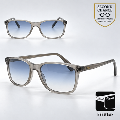 Polo Ralph Lauren PH2155 Transparent Grey Sunglasses-Custom Blue Gradient Lenses-Unworn