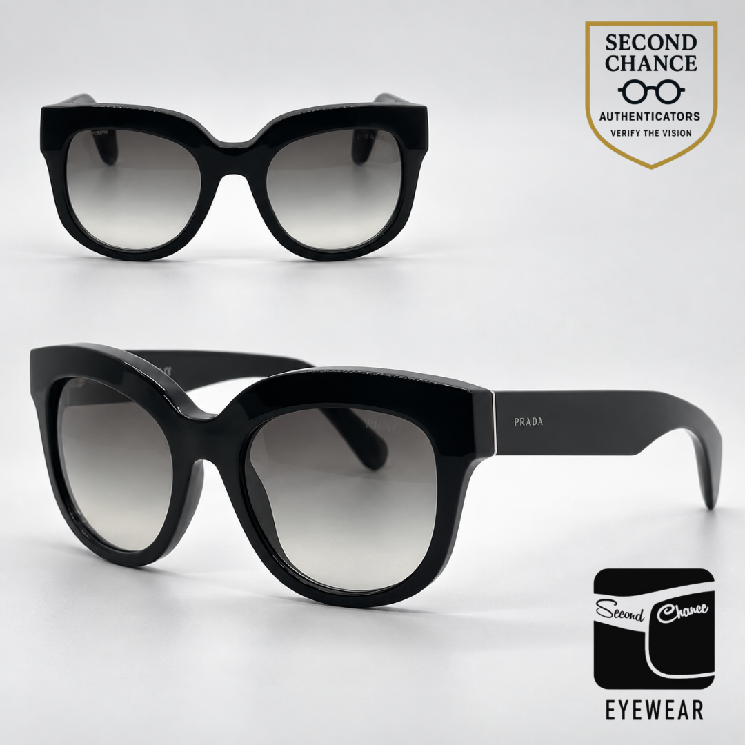 Prada SPR07Q 1AB-0A7 Oversized Cat Eye Sunglasses Grey Gradient Lenses-Unworn
