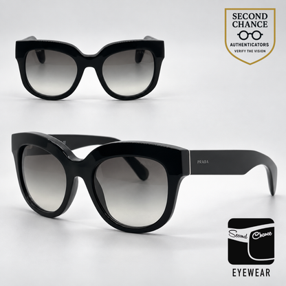 Prada SPR07Q 1AB-0A7 Oversized Cat Eye Sunglasses Grey Gradient Lenses-Unworn
