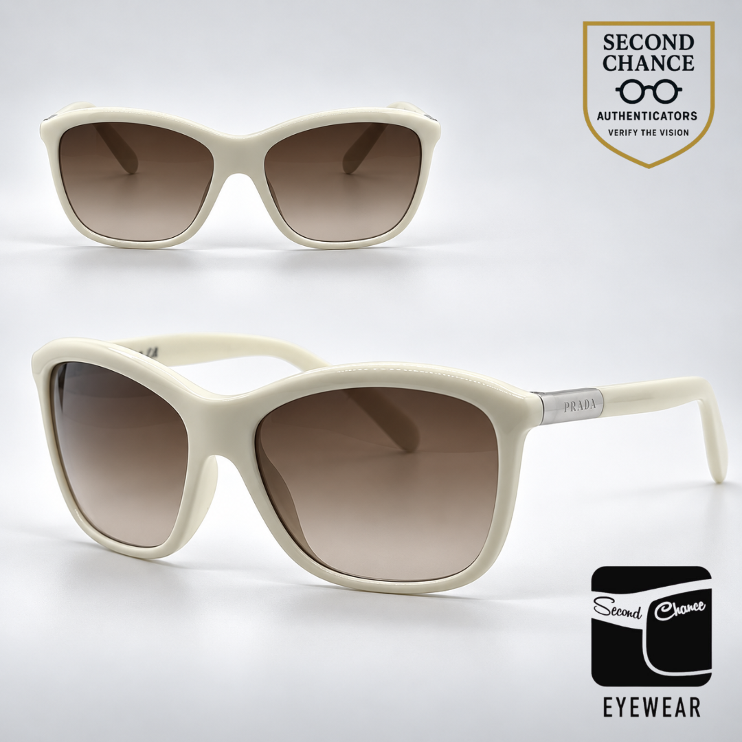 Prada SPR08M 4AO-6S1 White Cream Gradient-Vintage Sunglasses-Unworn-Italy