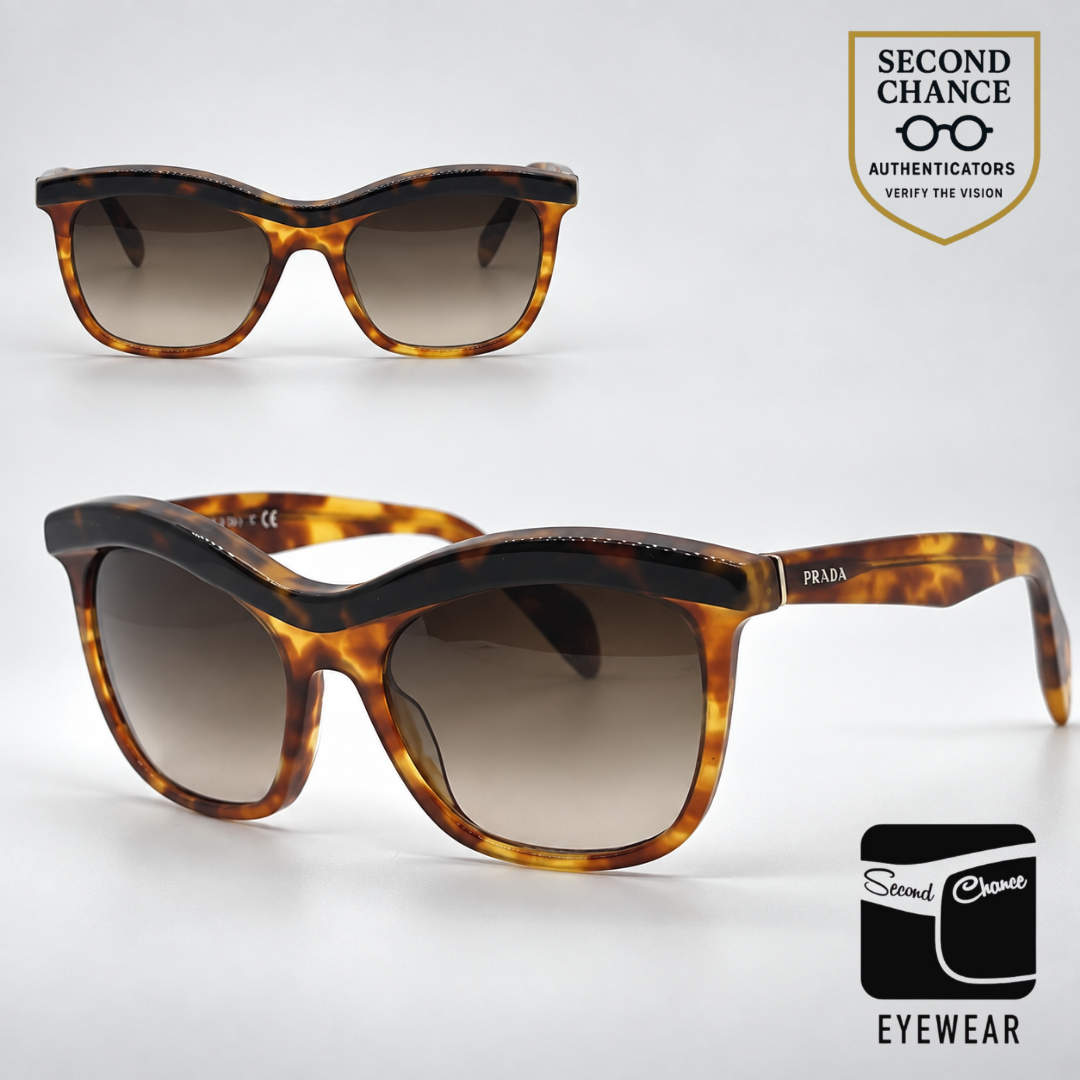 Prada SPR19P NAK-6S1 Vintage Sunglasses Havana Brown Gradient Lenses-Unworn