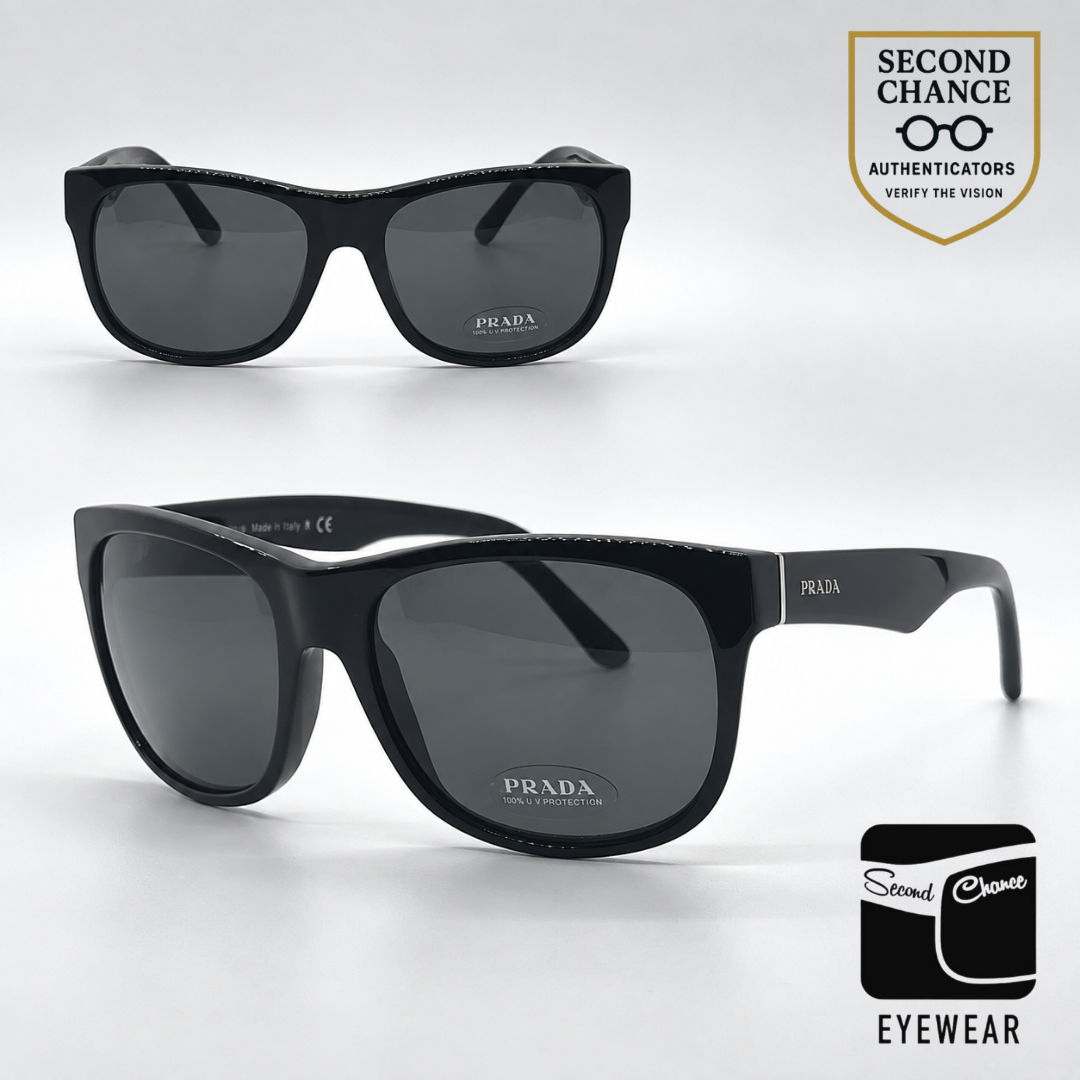 Prada SPR24L 1AB-1A1 Sunglasses Black Square Lenses-Unworn-Italy