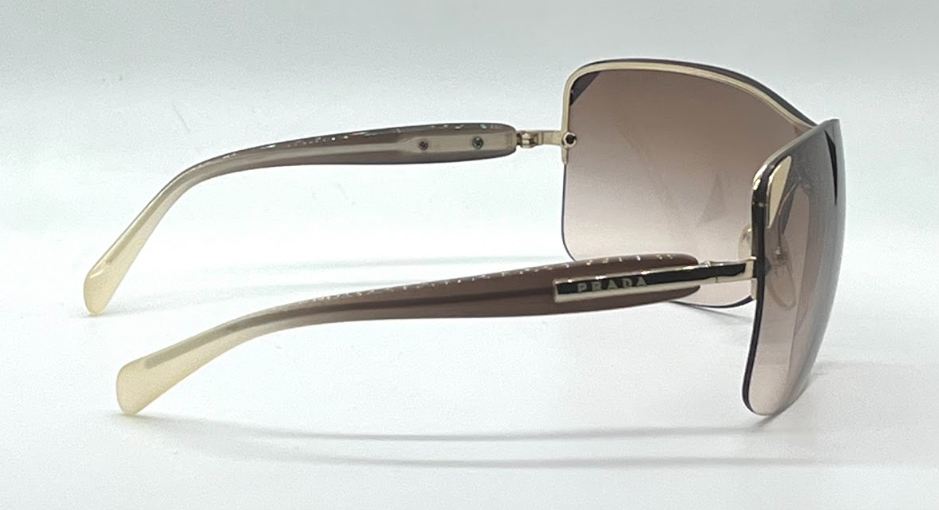 Prada SPR 59O Y2K VINTAGE Shield-Rimless Sunglasses ZVN-0A6 Made Italy