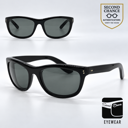 Ray-Ban B&L Balorama Black Wrap Sunglasses-G-15 Green Lenses-Unworn
