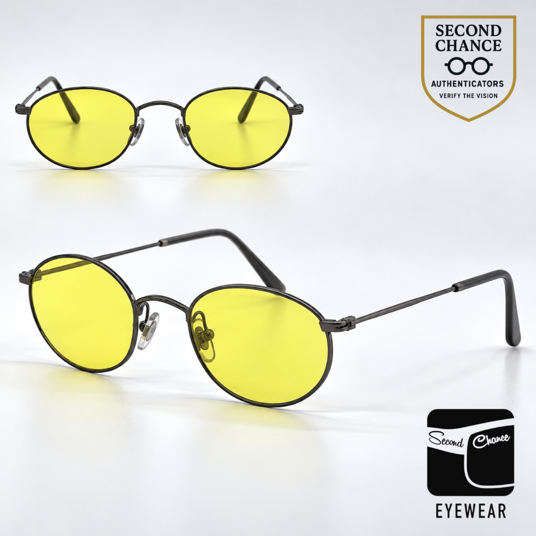 Ray-Ban RB6022 Gunmetal Oval Sunglasses-Custom Yellow Lenses-Unworn