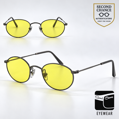 Ray-Ban RB6022 Gunmetal Oval Sunglasses-Custom Yellow Lenses-Unworn