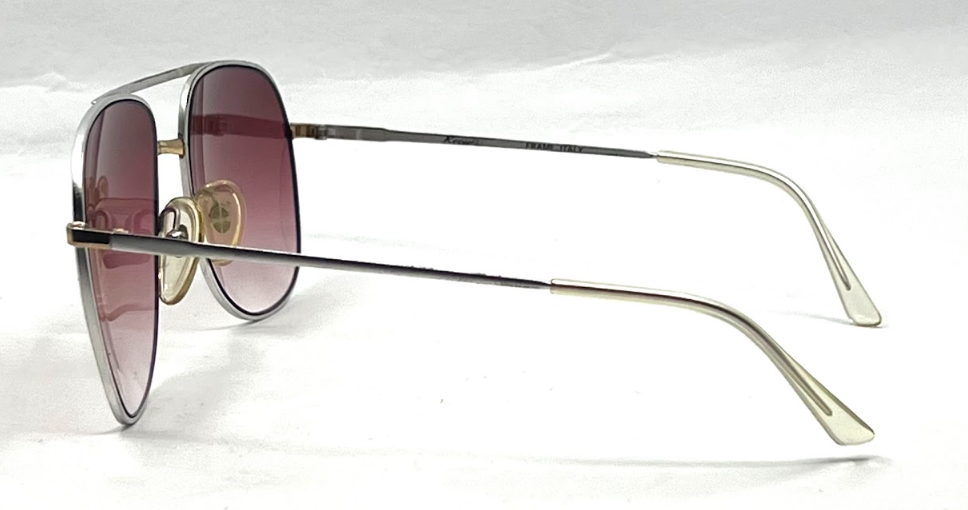 Revue M0037 Vintage Aviator Sunglasses-New Dark Rose Gradient Custom Lenses-UNWORN
