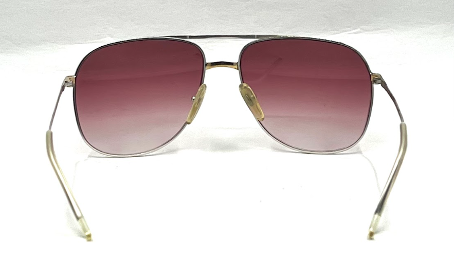 Revue M0037 Vintage Aviator Sunglasses-New Dark Rose Gradient Custom Lenses-UNWORN