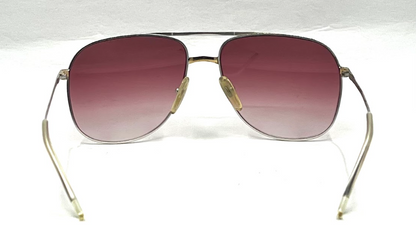 Revue M0037 Vintage Aviator Sunglasses-New Dark Rose Gradient Custom Lenses-UNWORN