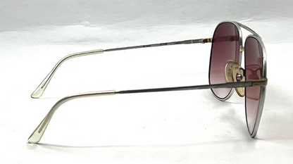 Revue M0037 Vintage Aviator Sunglasses-New Dark Rose Gradient Custom Lenses-UNWORN