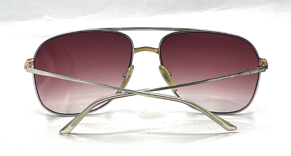 Revue M0037 Vintage Aviator Sunglasses-New Dark Rose Gradient Custom Lenses-UNWORN