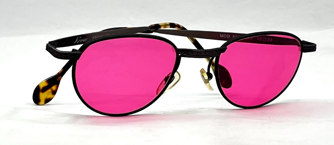 Revue Mod. 511 070-Metal Vintage Sunglasses-New Custom Pink Custom Lenses-Unworn