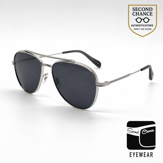 Oliver Peoples Rikson OV1266ST 503687 Silver Titanium Aviator Sunglasses