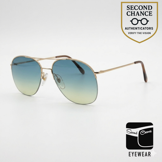Rodenstock Mr. R R852 GP140 Vintage Aviator-New  Blue Gradient Custom Lenses