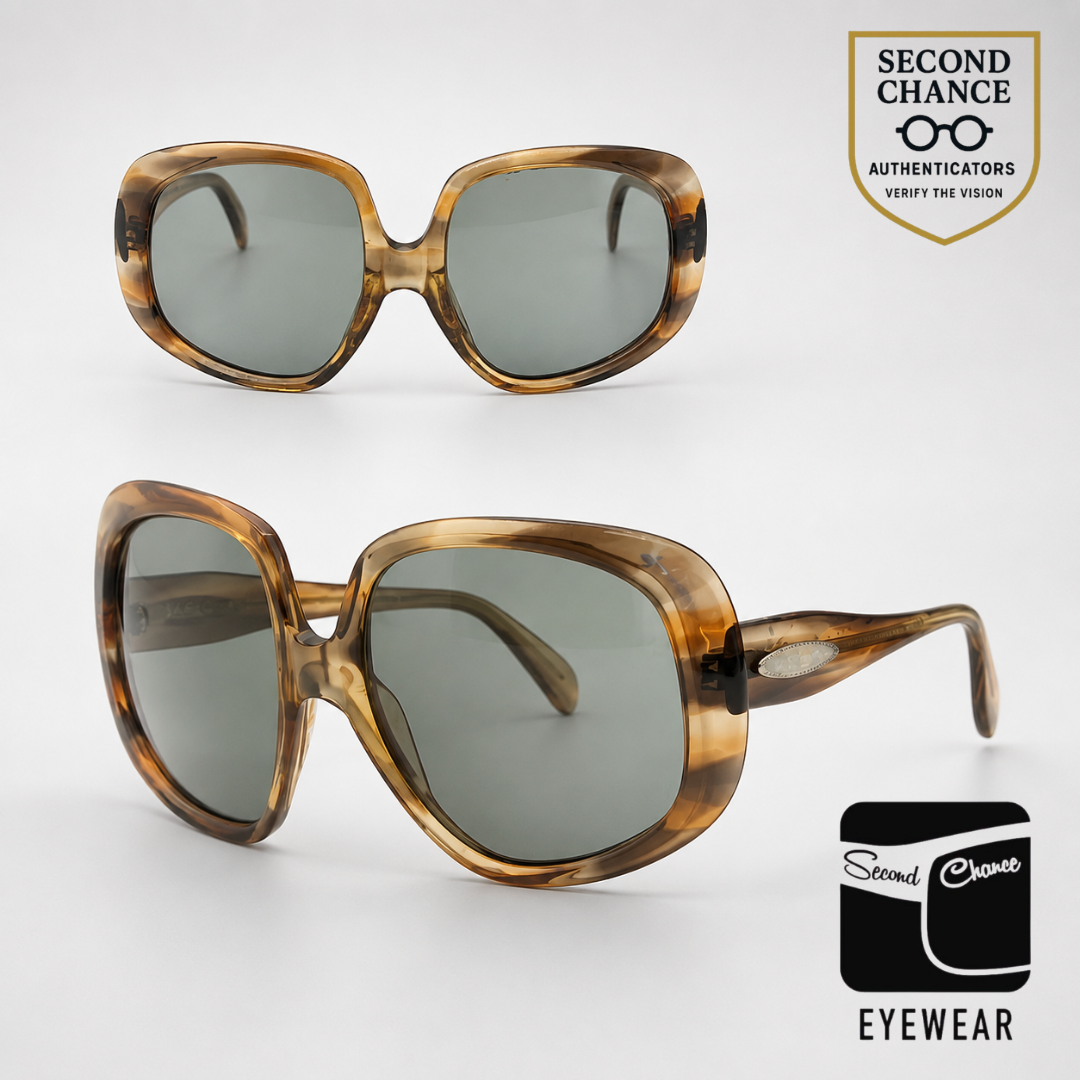 Safilo Andorra Oversized Vintage Sunglasses Amber Tortoise-Unworn Italy