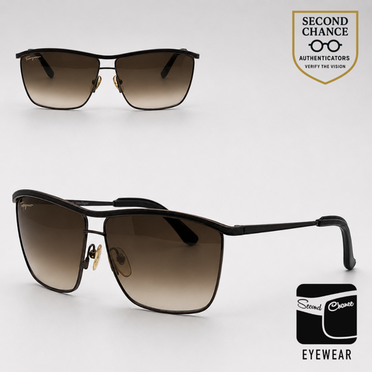 Salvatore Ferragamo SF113SL 210 Shiny Brown Aviator Sunglasses