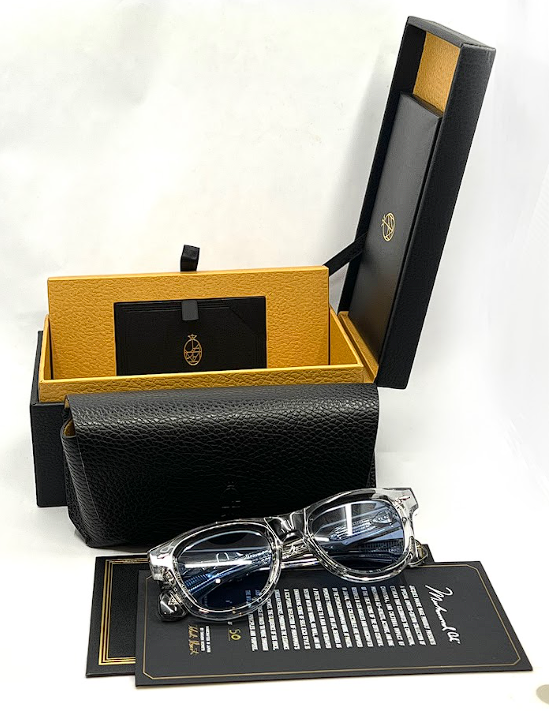 Jacques Marie Mage Louisville Clear Crystal Sunglasses | Original Blue Armorlite Lenses