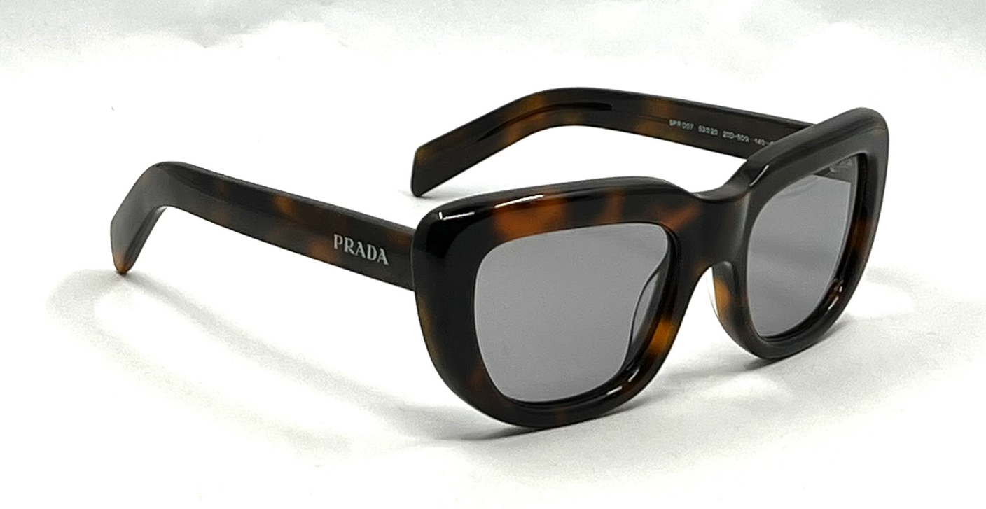 Prada PR D07S Havana Square Sunglasses Unworn Deadstock Original Grey Lenses