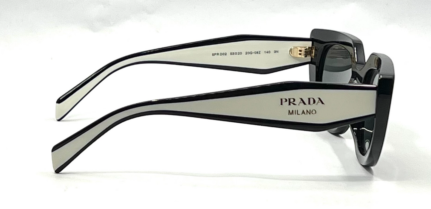 Prada SPR D02 Cat Eye Black Sunglasses-Original Grey Lenses-UNWORN/NOS