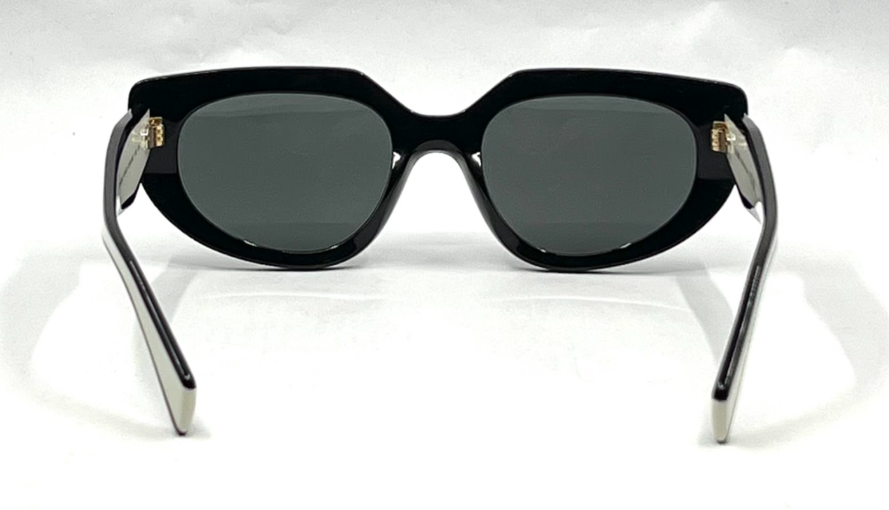 Prada SPR D02 Cat Eye Black Sunglasses-Original Grey Lenses-UNWORN/NOS