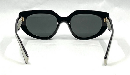 Prada SPR D02 Cat Eye Black Sunglasses-Original Grey Lenses-UNWORN/NOS