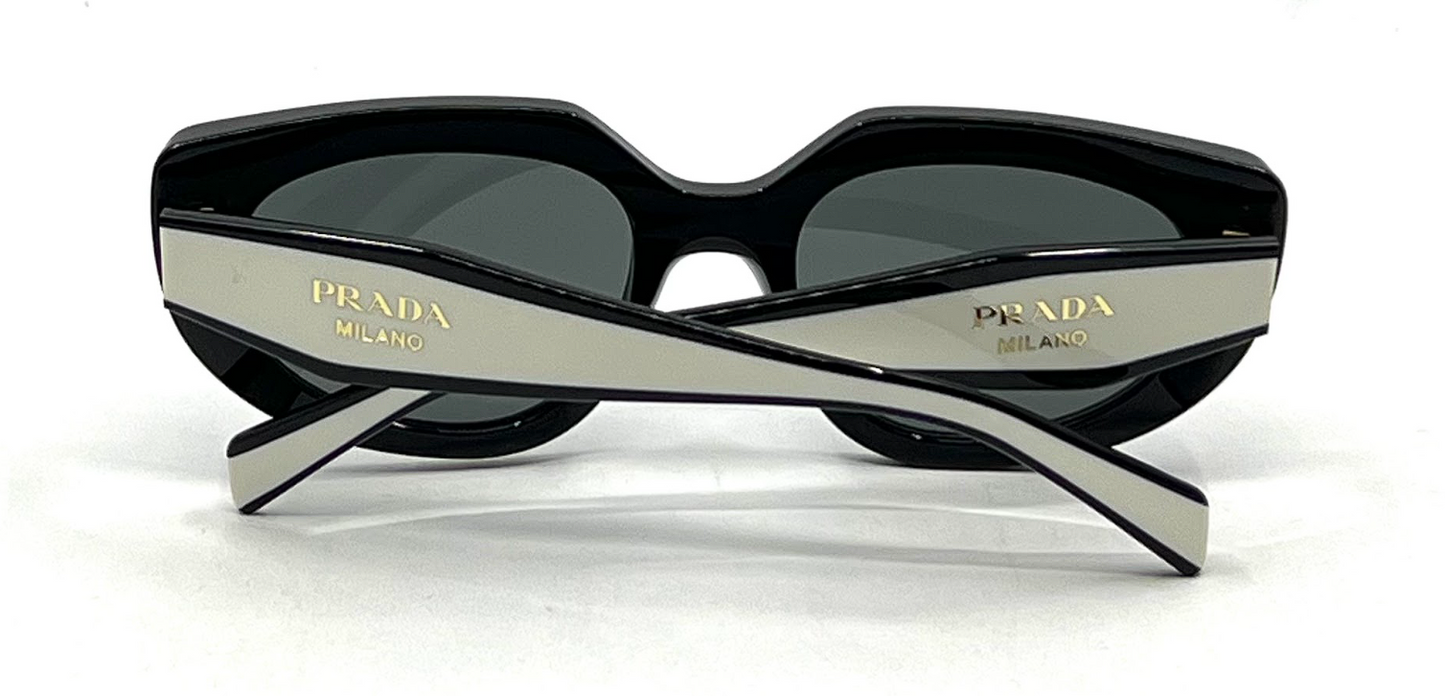 Prada SPR D02 Cat Eye Black Sunglasses-Original Grey Lenses-UNWORN/NOS