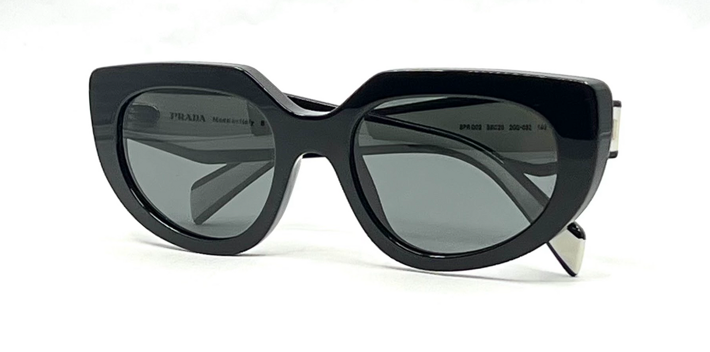 Prada SPR D02 Cat Eye Black Sunglasses-Original Grey Lenses-UNWORN/NOS
