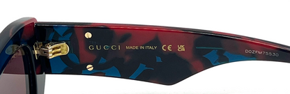 Gucci GG1421S Havana Sunglasses-Original Violet Nylon Lenses-Unworn/NOS