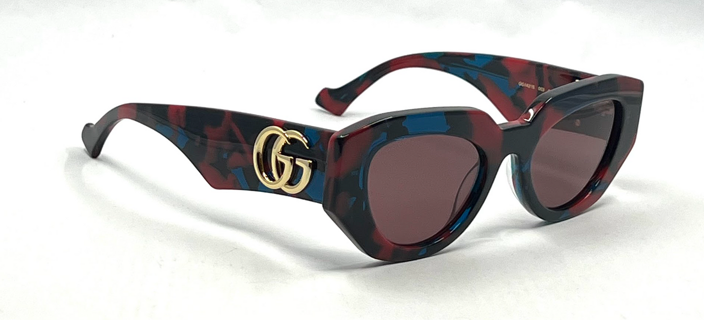Gucci GG1421S Havana Sunglasses-Original Violet Nylon Lenses-Unworn/NOS