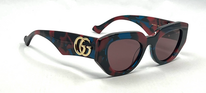 Gucci GG1421S Havana Sunglasses-Original Violet Nylon Lenses-Unworn/NOS