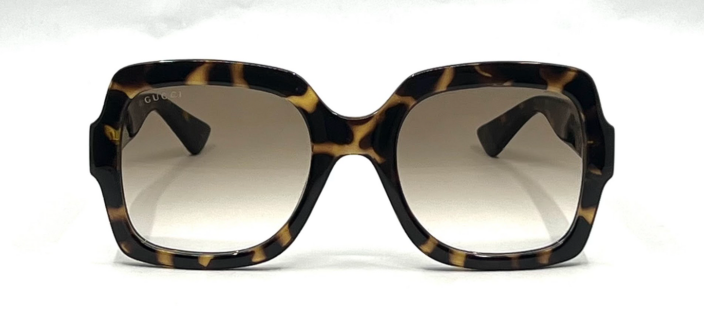 Gucci GG1337S Oversized Square Havana Sunglasses-Original Brown Gradient Lenses
