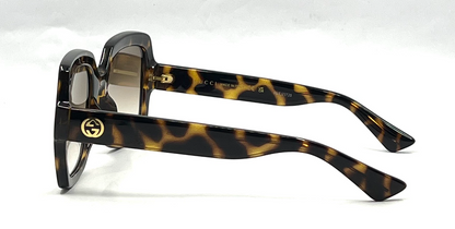 Gucci GG1337S Oversized Square Havana Sunglasses-Original Brown Gradient Lenses