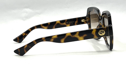 Gucci GG1337S Oversized Square Havana Sunglasses-Original Brown Gradient Lenses