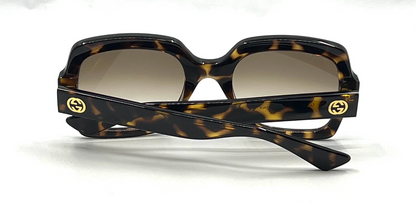 Gucci GG1337S Oversized Square Havana Sunglasses-Original Brown Gradient Lenses