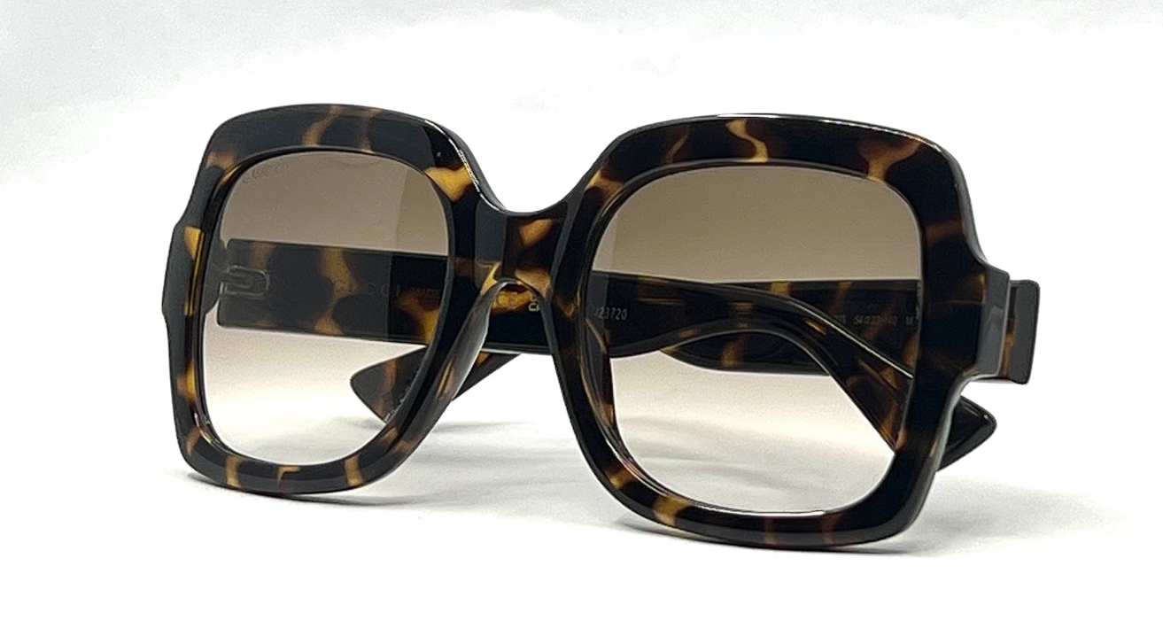 Gucci GG1337S Oversized Square Havana Sunglasses-Original Brown Gradient Lenses