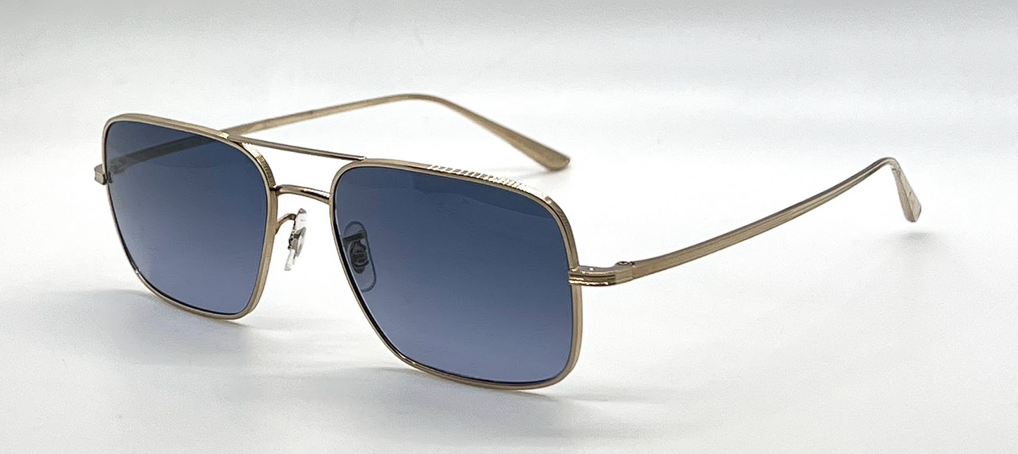 Oliver Peoples Victory L.A. OV1246ST Gold Sunglasses Blue Gradient Lens