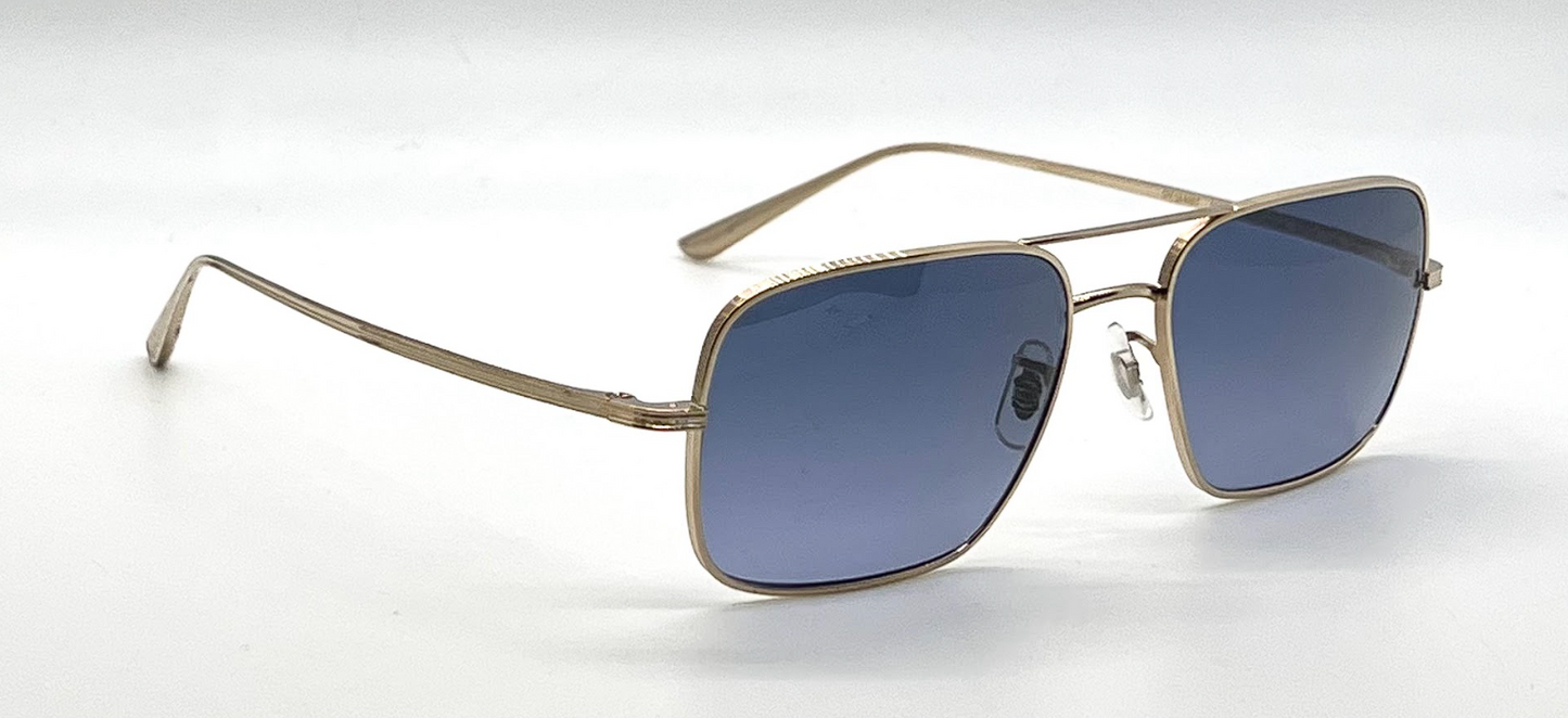 Oliver Peoples Victory L.A. OV1246ST Gold Sunglasses Blue Gradient Lens