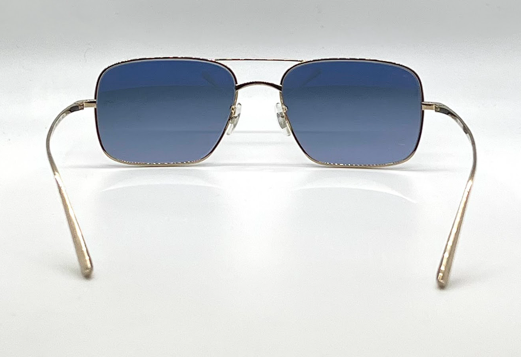 Oliver Peoples Victory L.A. OV1246ST Gold Sunglasses Blue Gradient Lens