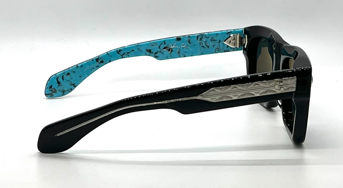 Jacques Marie Mage Johnny Cash Turquoise Collection Black Bermuda Lens