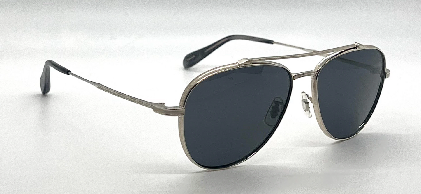 Oliver Peoples Rikson OV1266ST 503687 Silver Titanium Aviator Sunglasses