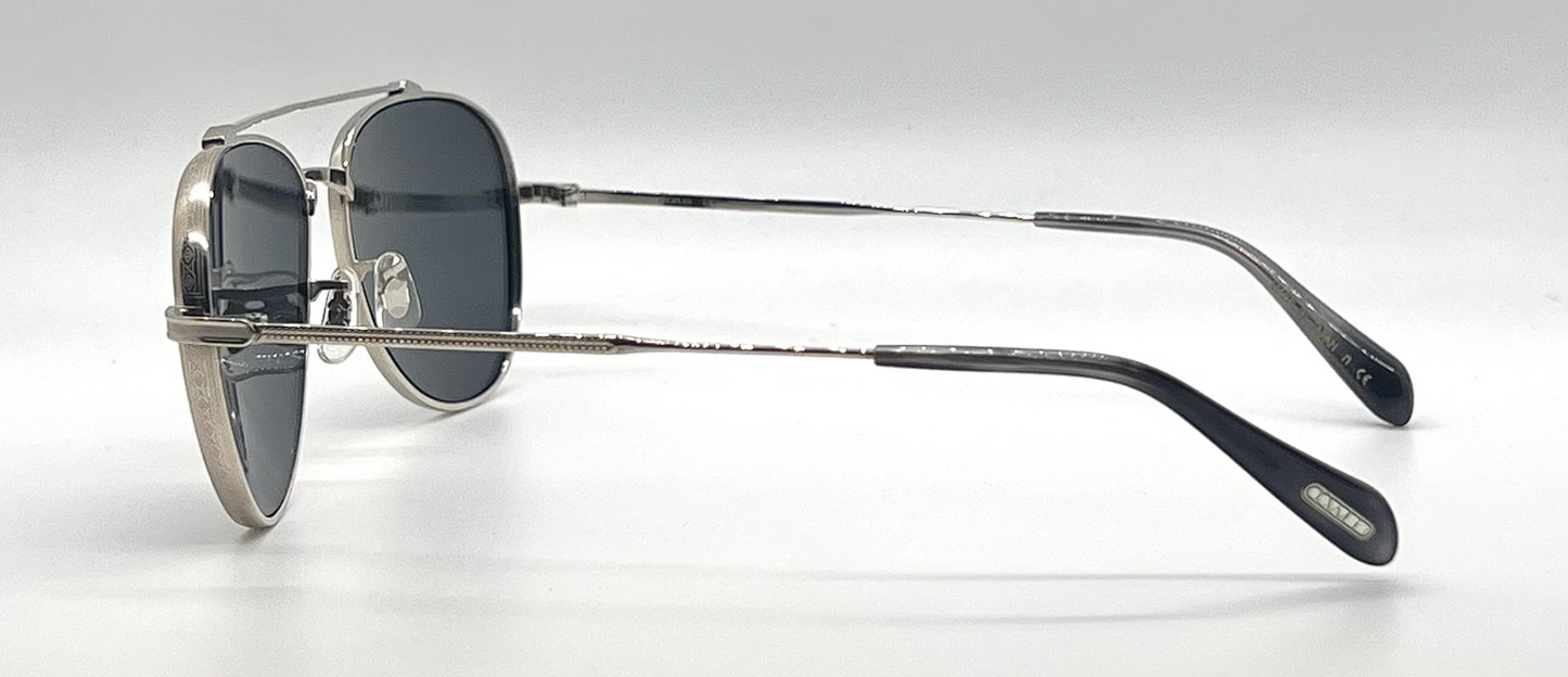 Oliver Peoples Rikson OV1266ST 503687 Silver Titanium Aviator Sunglasses