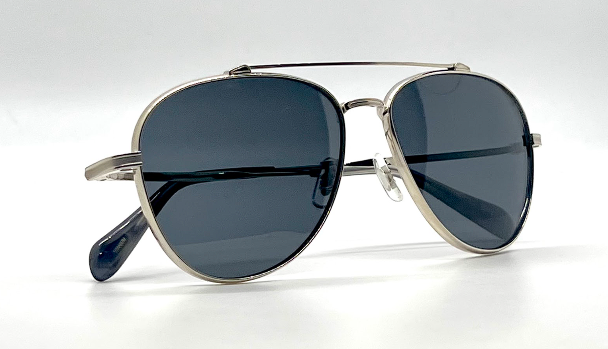 Oliver Peoples Rikson OV1266ST 503687 Silver Titanium Aviator Sunglasses