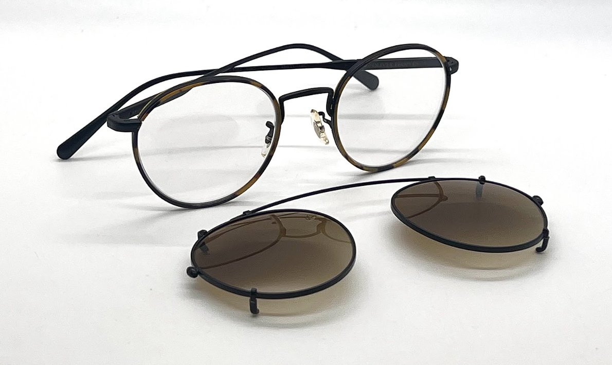 Oliver Peoples Artemio OV1302 5062 Matte Black Clip-On Panto Sunglasses