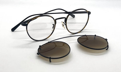 Oliver Peoples Artemio OV1302 5062 Matte Black Clip-On Panto Sunglasses